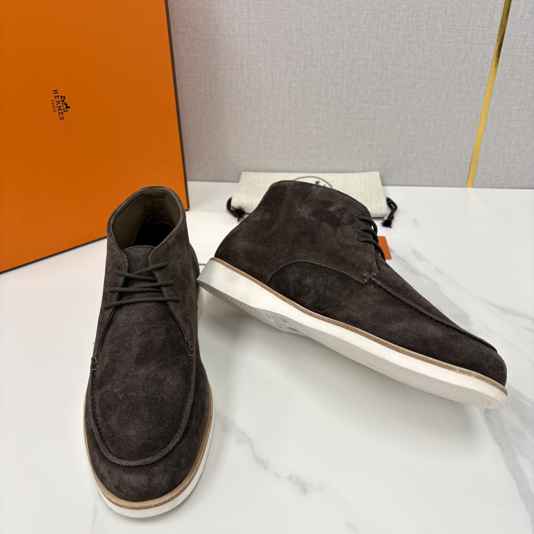 💋💍H家新品 爱马-仕 Hermè*s 绒面男士短靴沙漠靴 奢雅格调的行走艺术。 鞋面采用顶级反绒牛皮打