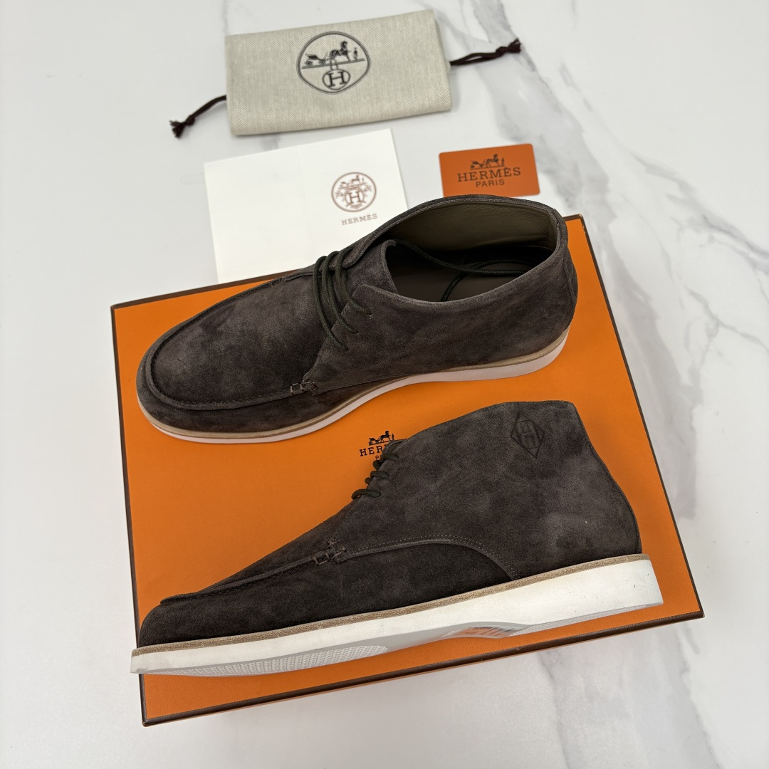 💋💍H家新品 爱马-仕 Hermè*s 绒面男士短靴沙漠靴 奢雅格调的行走艺术。 鞋面采用顶级反绒牛皮打