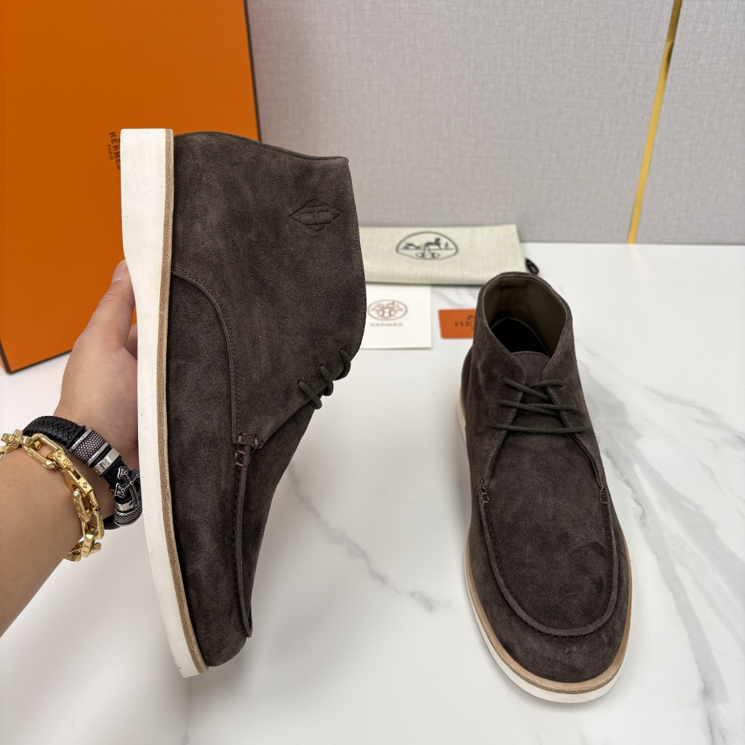 💋💍H家新品 爱马-仕 Hermè*s 绒面男士短靴沙漠靴 奢雅格调的行走艺术。 鞋面采用顶级反绒牛皮打