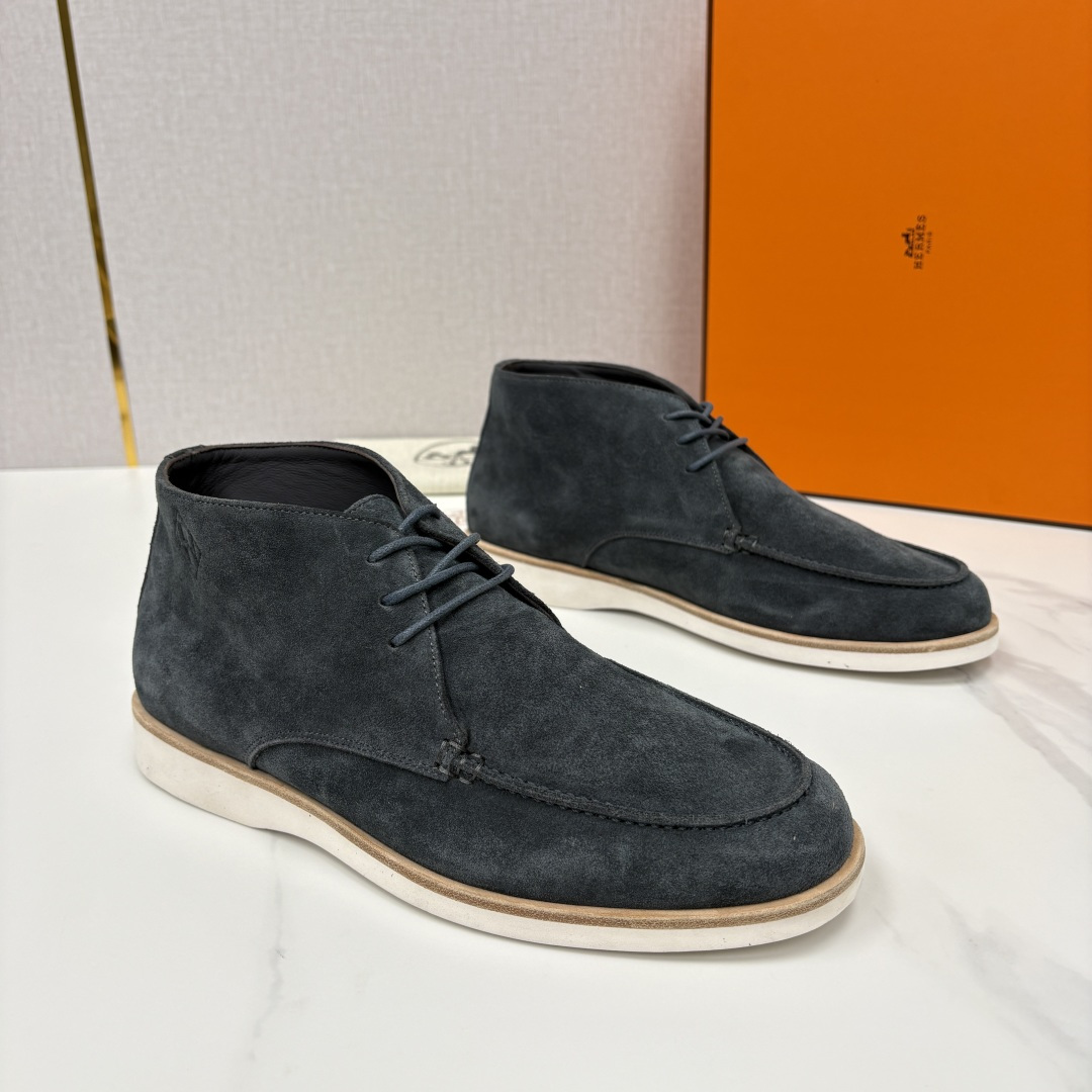 💋💍H家新品 爱马-仕 Hermè*s 绒面男士短靴沙漠靴 奢雅格调的行走艺术。 鞋面采用顶级反绒牛皮打