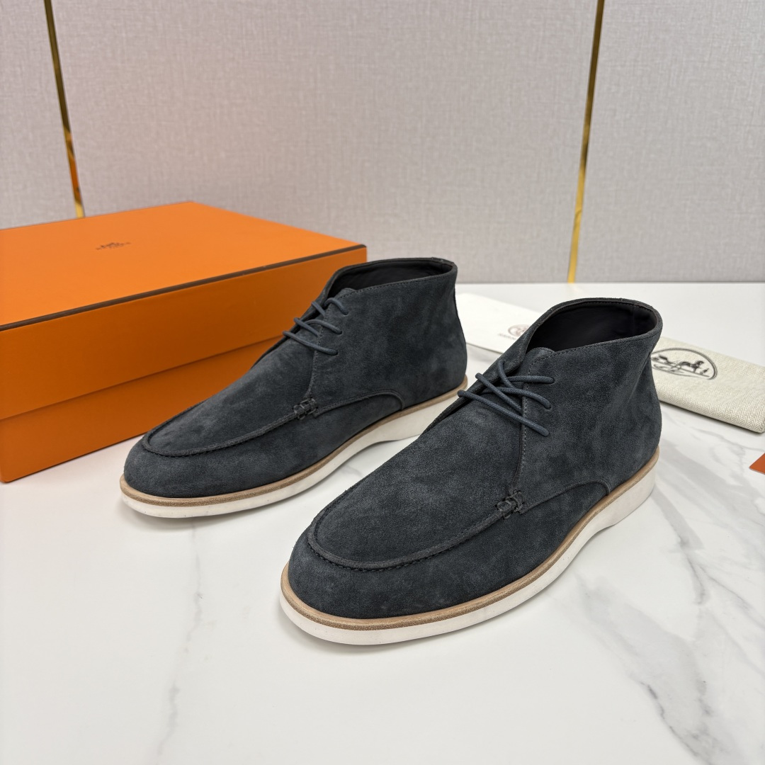 💋💍H家新品 爱马-仕 Hermè*s 绒面男士短靴沙漠靴 奢雅格调的行走艺术。 鞋面采用顶级反绒牛皮打