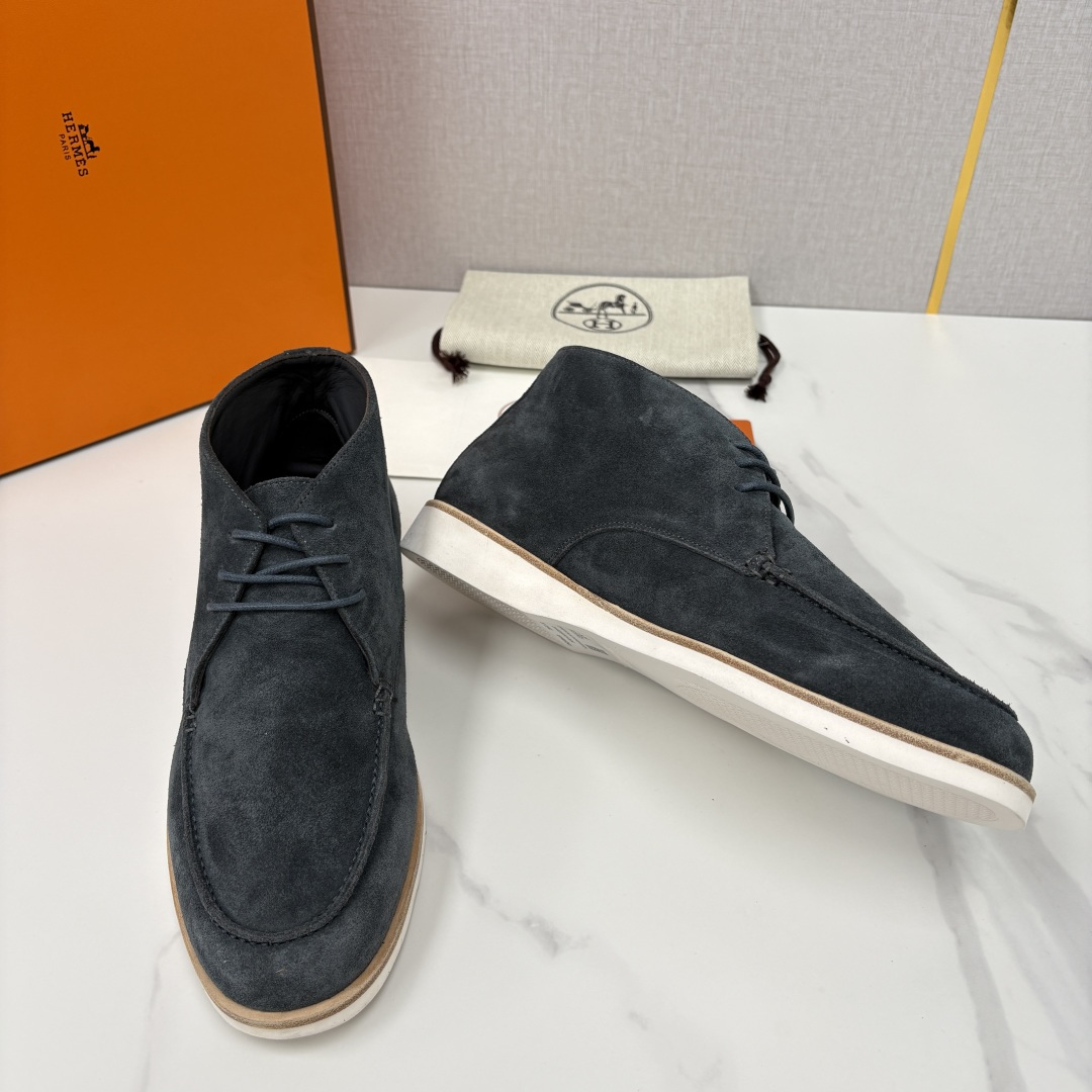 💋💍H家新品 爱马-仕 Hermè*s 绒面男士短靴沙漠靴 奢雅格调的行走艺术。 鞋面采用顶级反绒牛皮打