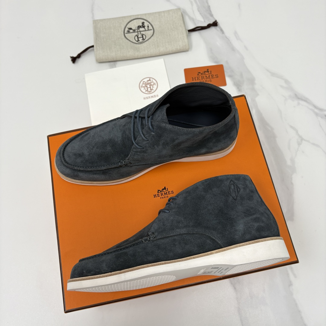 💋💍H家新品 爱马-仕 Hermè*s 绒面男士短靴沙漠靴 奢雅格调的行走艺术。 鞋面采用顶级反绒牛皮打