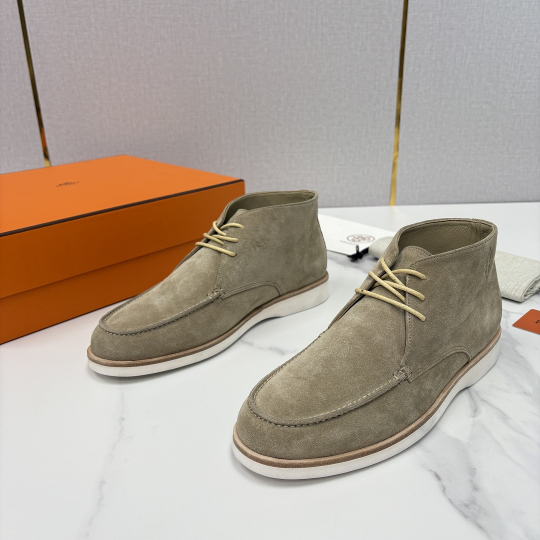 💋💍H家新品 爱马-仕 Hermè*s 绒面男士短靴沙漠靴 奢雅格调的行走艺术。 鞋面采用顶级反绒牛皮打