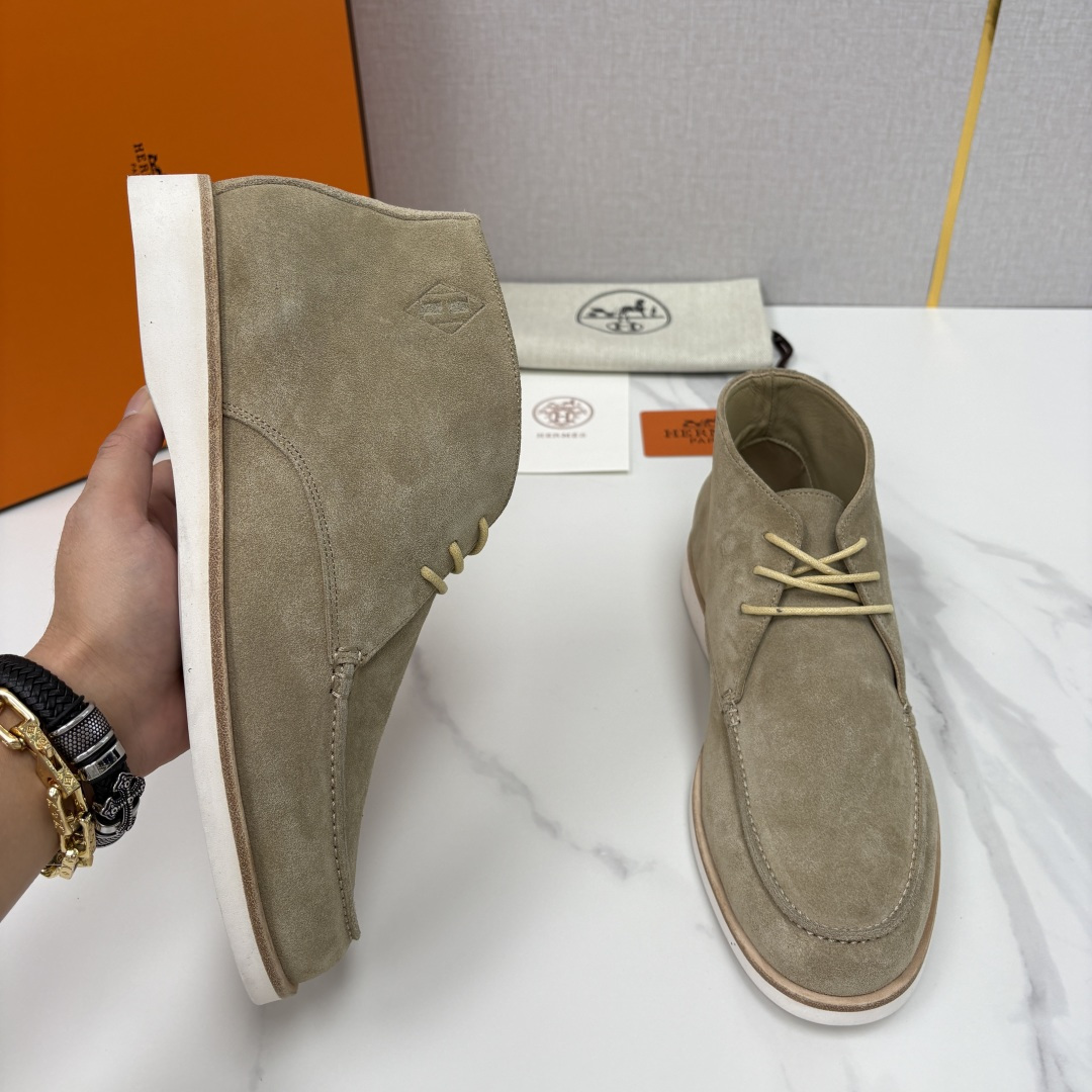 💋💍H家新品 爱马-仕 Hermè*s 绒面男士短靴沙漠靴 奢雅格调的行走艺术。 鞋面采用顶级反绒牛皮打