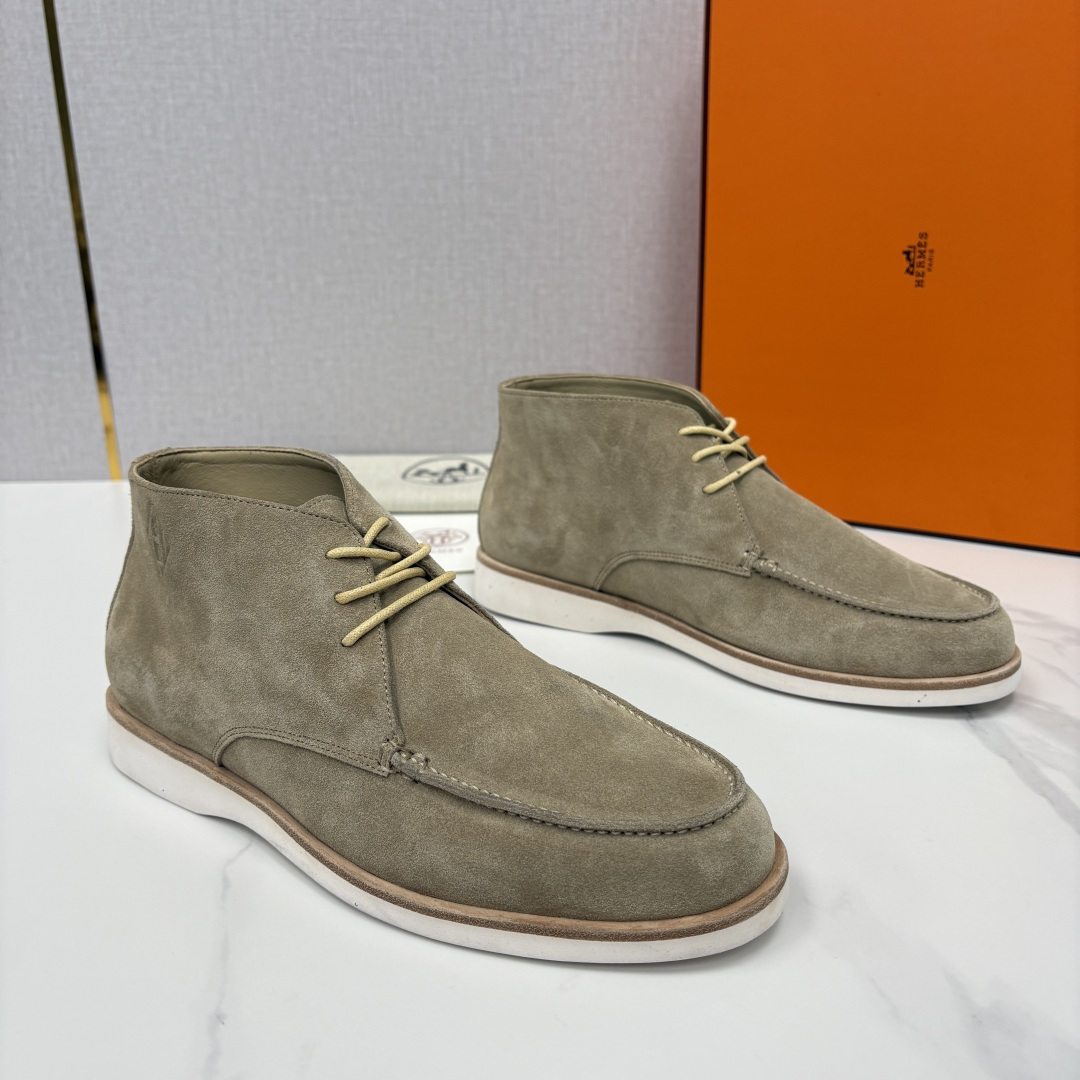 💋💍H家新品 爱马-仕 Hermè*s 绒面男士短靴沙漠靴 奢雅格调的行走艺术。 鞋面采用顶级反绒牛皮打