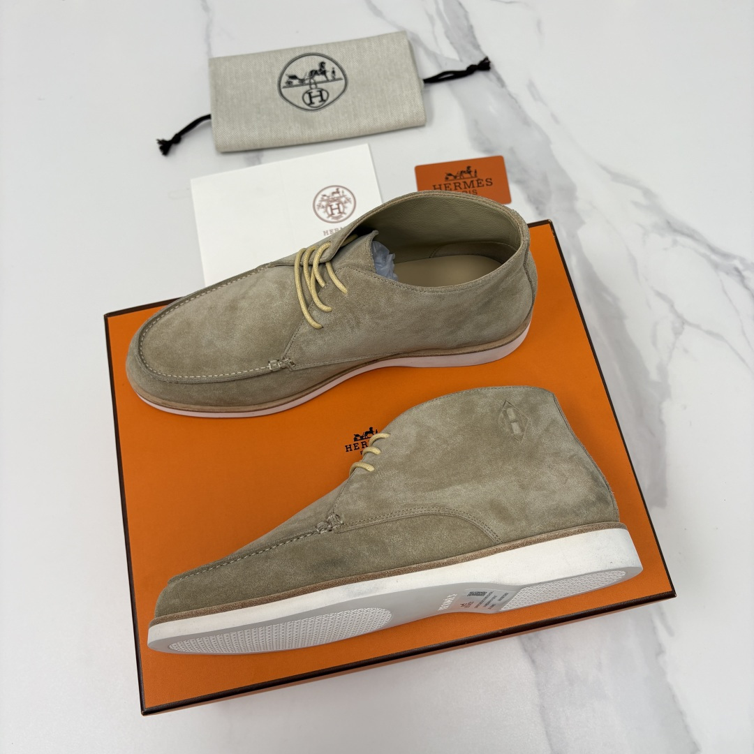 💋💍H家新品 爱马-仕 Hermè*s 绒面男士短靴沙漠靴 奢雅格调的行走艺术。 鞋面采用顶级反绒牛皮打