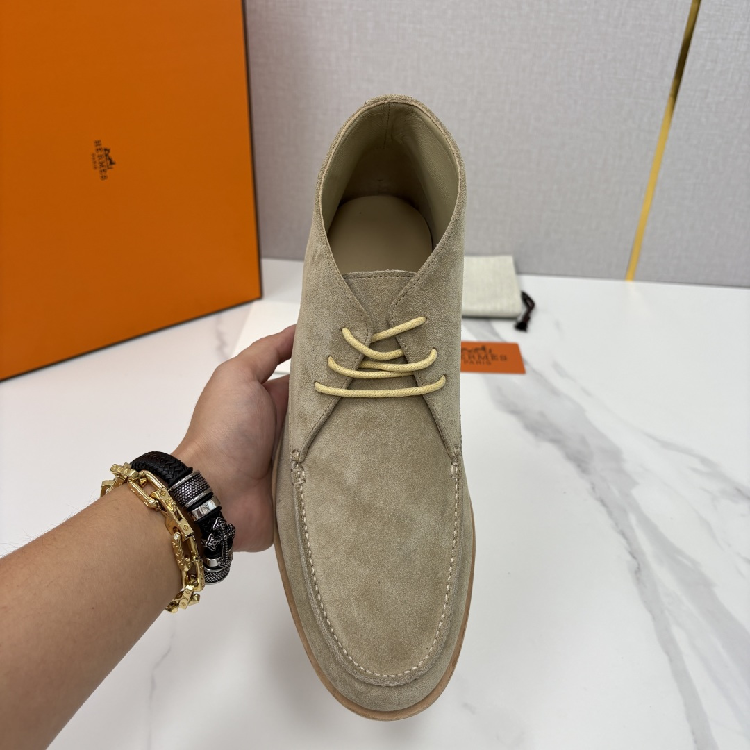 💋💍H家新品 爱马-仕 Hermè*s 绒面男士短靴沙漠靴 奢雅格调的行走艺术。 鞋面采用顶级反绒牛皮打