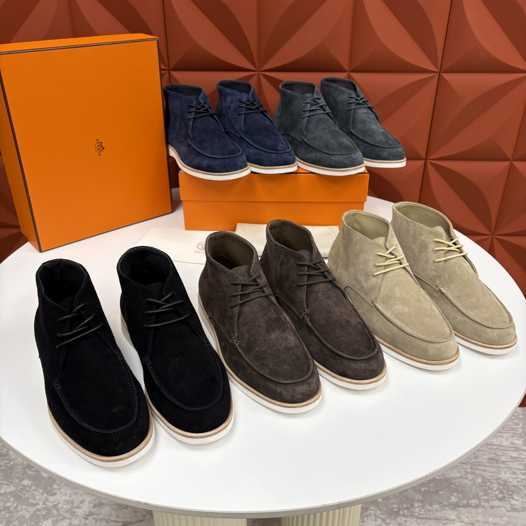 💋💍H家新品 爱马-仕 Hermè*s 绒面男士短靴沙漠靴 奢雅格调的行走艺术。 鞋面采用顶级反绒牛皮打