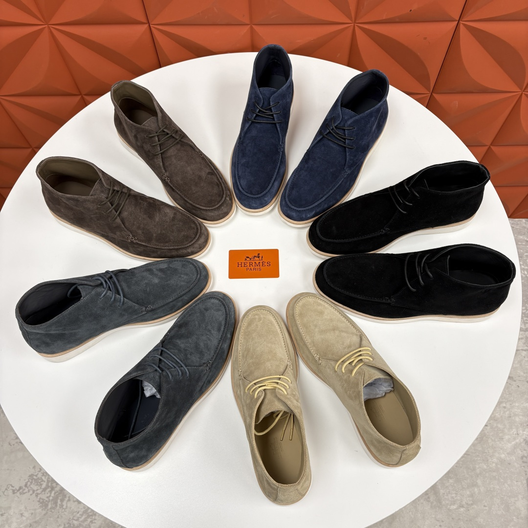 💋💍H家新品 爱马-仕 Hermè*s 绒面男士短靴沙漠靴 奢雅格调的行走艺术。 鞋面采用顶级反绒牛皮打