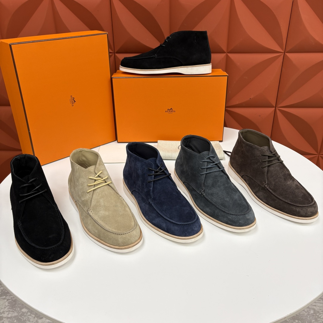 💋💍H家新品 爱马-仕 Hermè*s 绒面男士短靴沙漠靴 奢雅格调的行走艺术。 鞋面采用顶级反绒牛皮打