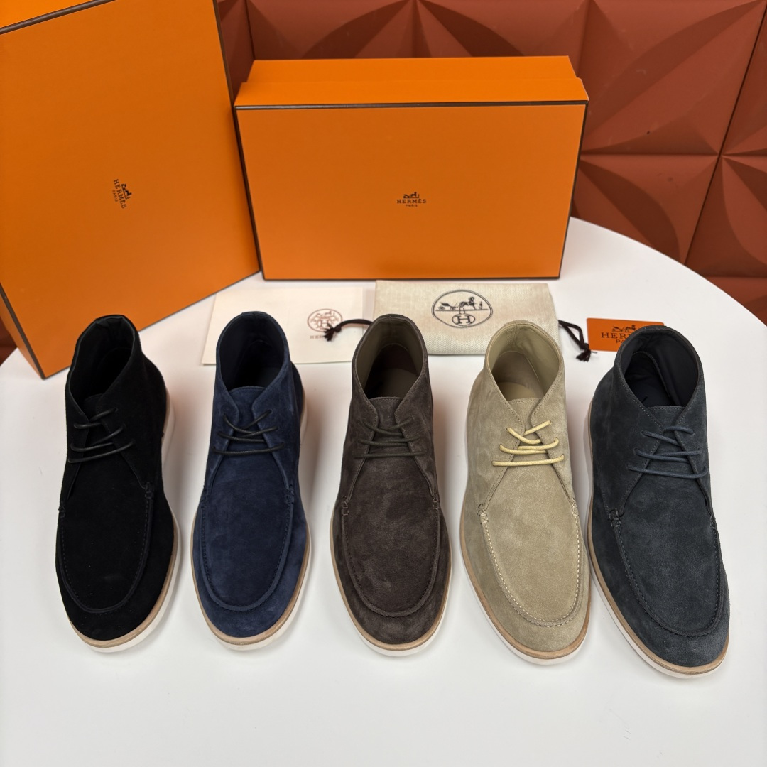 💋💍H家新品 爱马-仕 Hermè*s 绒面男士短靴沙漠靴 奢雅格调的行走艺术。 鞋面采用顶级反绒牛皮打