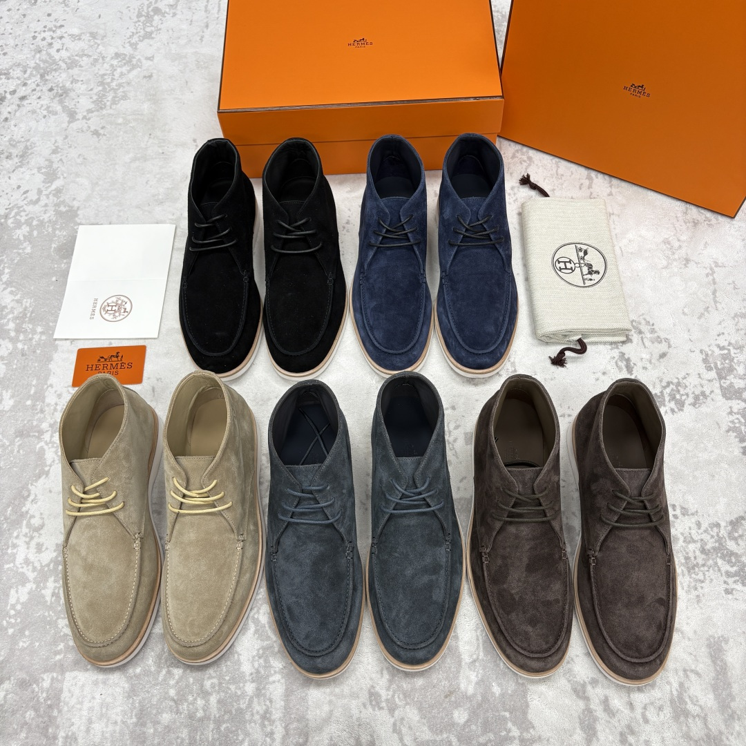 💋💍H家新品 爱马-仕 Hermè*s 绒面男士短靴沙漠靴 奢雅格调的行走艺术。 鞋面采用顶级反绒牛皮打