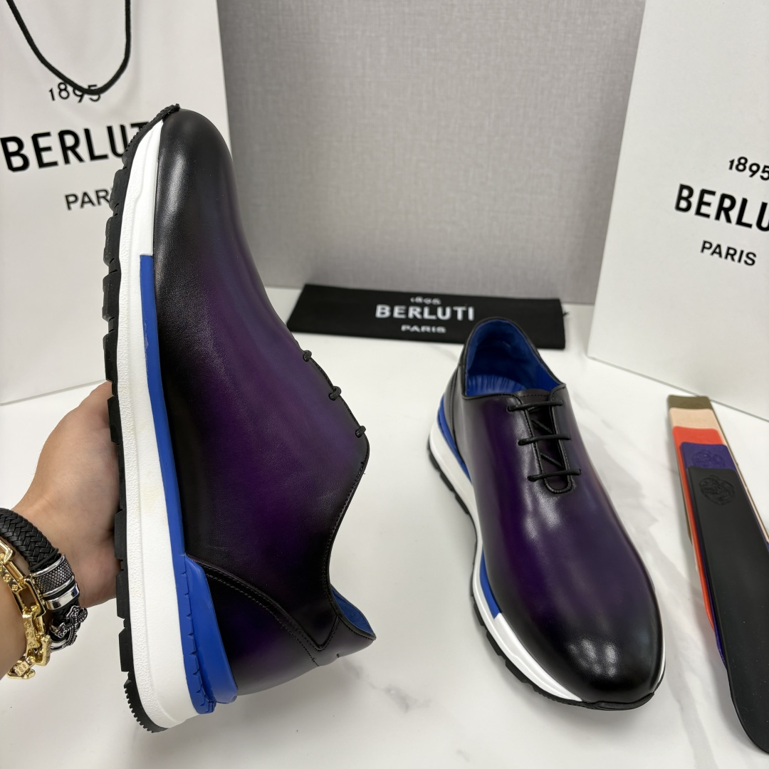💋💍Berlut* 布鲁提 升级版第四代私模大底 Fast Track皮革运动鞋 官方 16,000 最