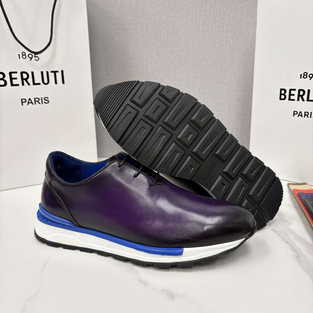 💋💍Berlut* 布鲁提 升级版第四代私模大底 Fast Track皮革运动鞋 官方 16,000 最