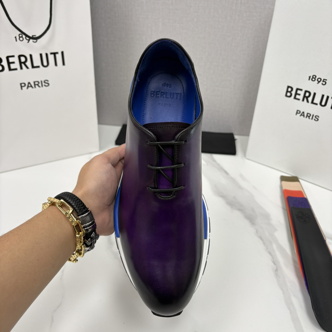 💋💍Berlut* 布鲁提 升级版第四代私模大底 Fast Track皮革运动鞋 官方 16,000 最