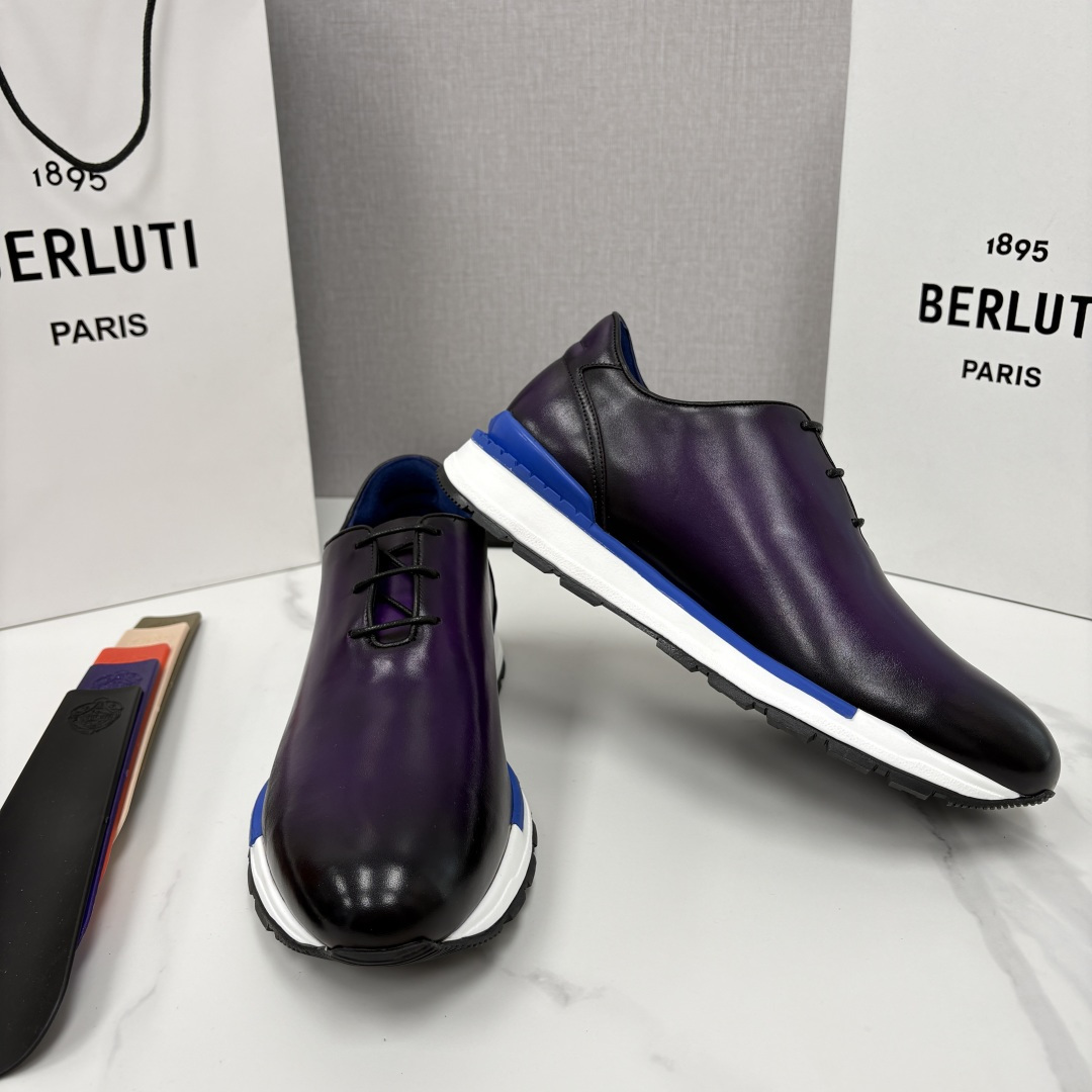 💋💍Berlut* 布鲁提 升级版第四代私模大底 Fast Track皮革运动鞋 官方 16,000 最