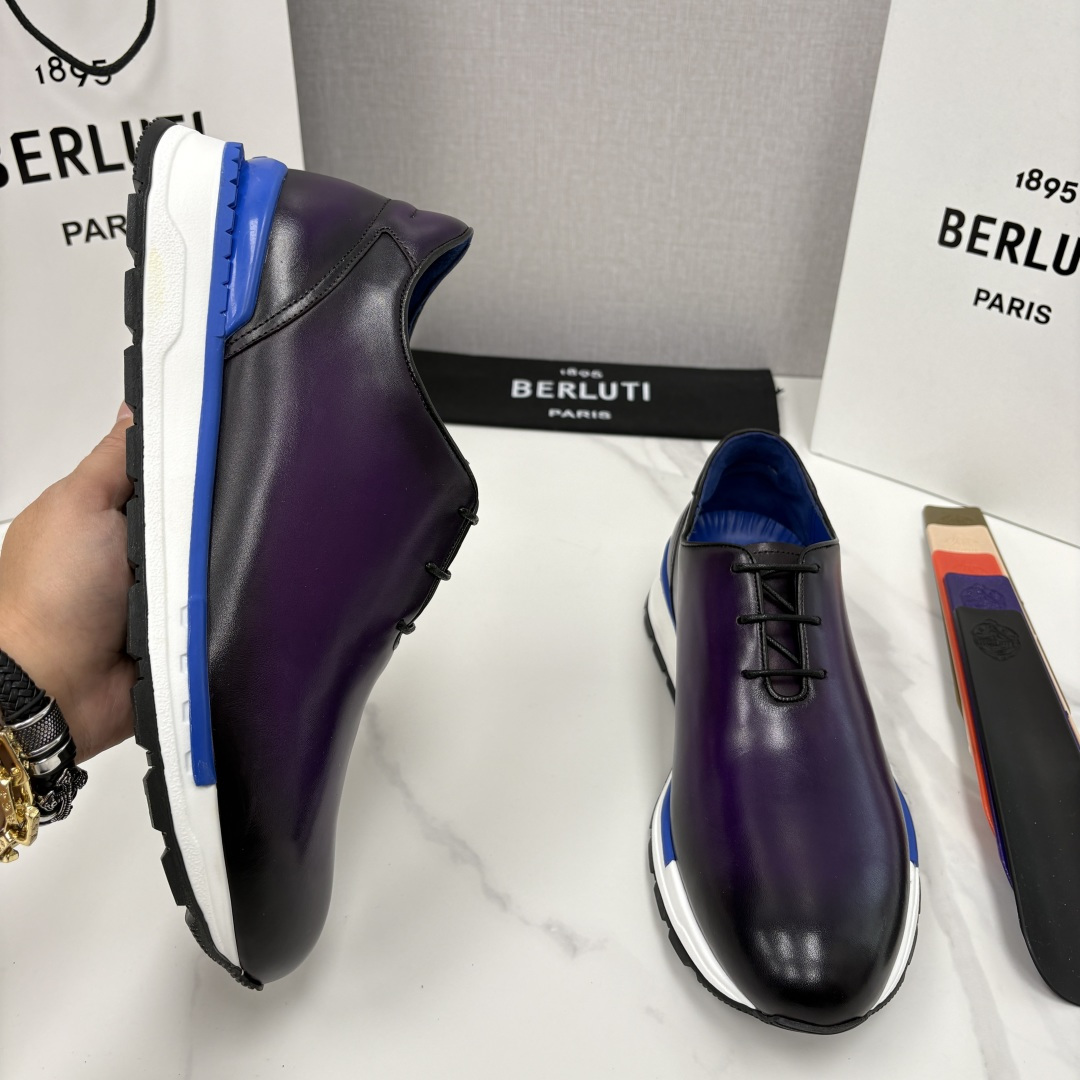 💋💍Berlut* 布鲁提 升级版第四代私模大底 Fast Track皮革运动鞋 官方 16,000 最