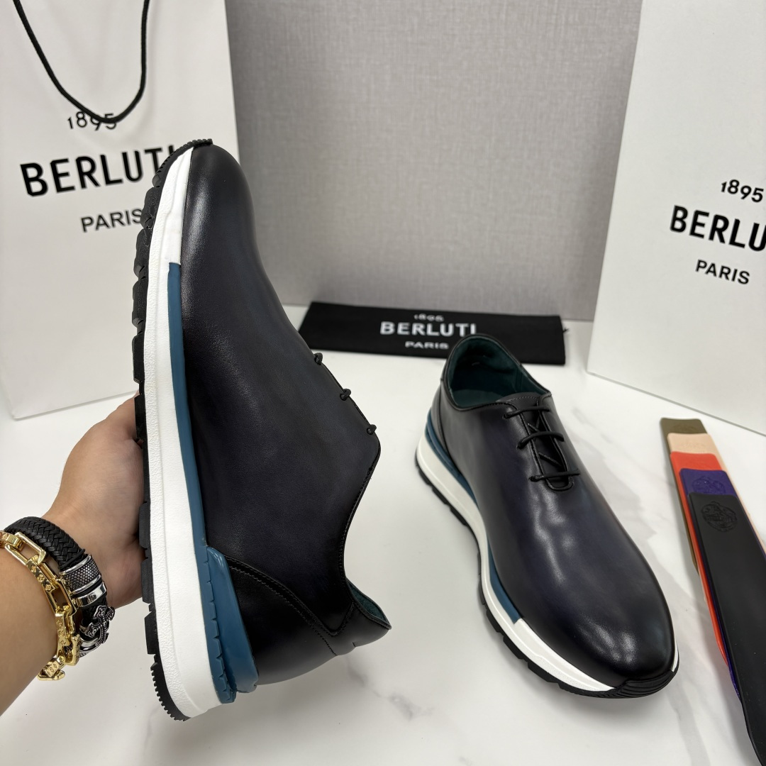 💋💍Berlut* 布鲁提 升级版第四代私模大底 Fast Track皮革运动鞋 官方 16,000 最