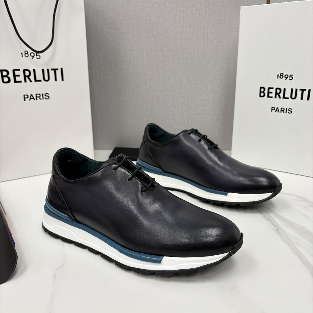 💋💍Berlut* 布鲁提 升级版第四代私模大底 Fast Track皮革运动鞋 官方 16,000 最