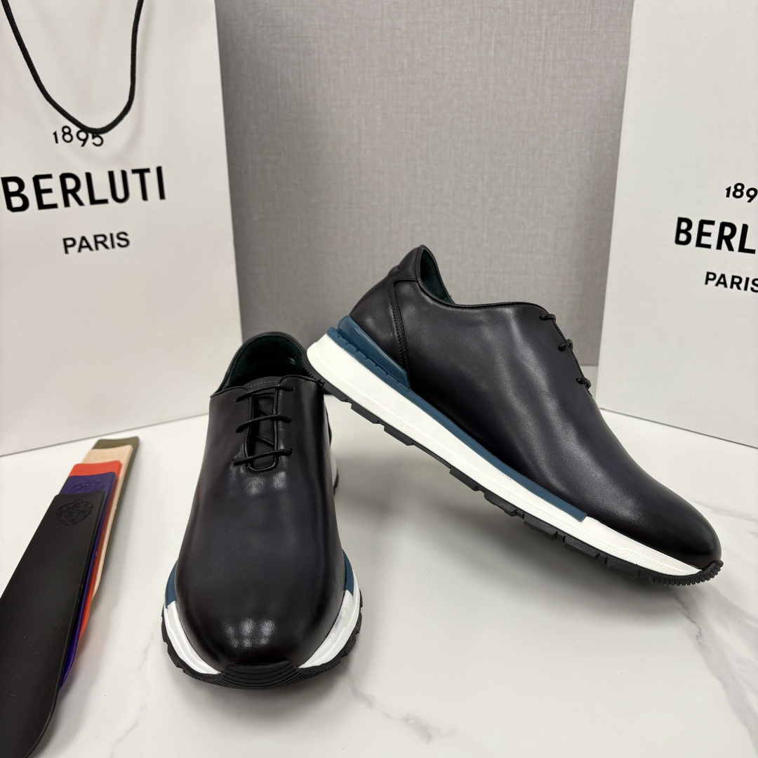 💋💍Berlut* 布鲁提 升级版第四代私模大底 Fast Track皮革运动鞋 官方 16,000 最