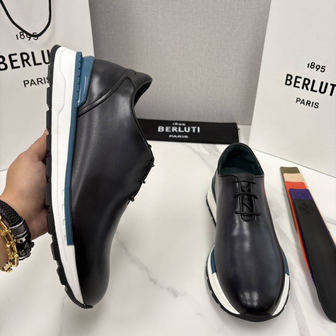 💋💍Berlut* 布鲁提 升级版第四代私模大底 Fast Track皮革运动鞋 官方 16,000 最