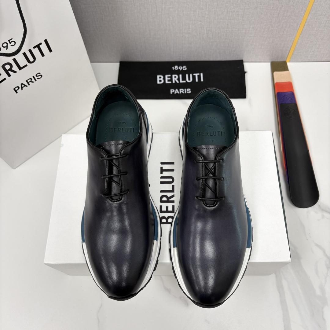 💋💍Berlut* 布鲁提 升级版第四代私模大底 Fast Track皮革运动鞋 官方 16,000 最