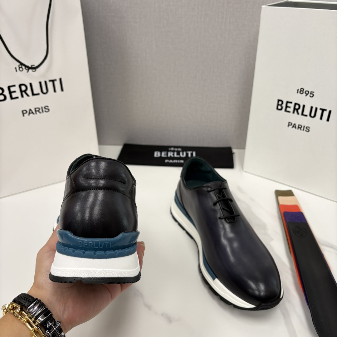 💋💍Berlut* 布鲁提 升级版第四代私模大底 Fast Track皮革运动鞋 官方 16,000 最