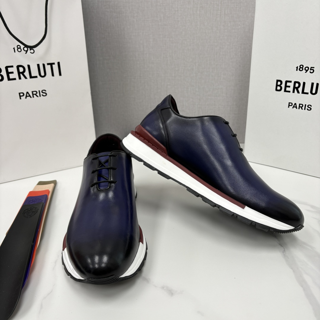 💋💍Berlut* 布鲁提 升级版第四代私模大底 Fast Track皮革运动鞋 官方 16,000 最