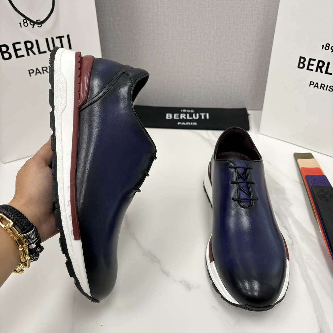 💋💍Berlut* 布鲁提 升级版第四代私模大底 Fast Track皮革运动鞋 官方 16,000 最