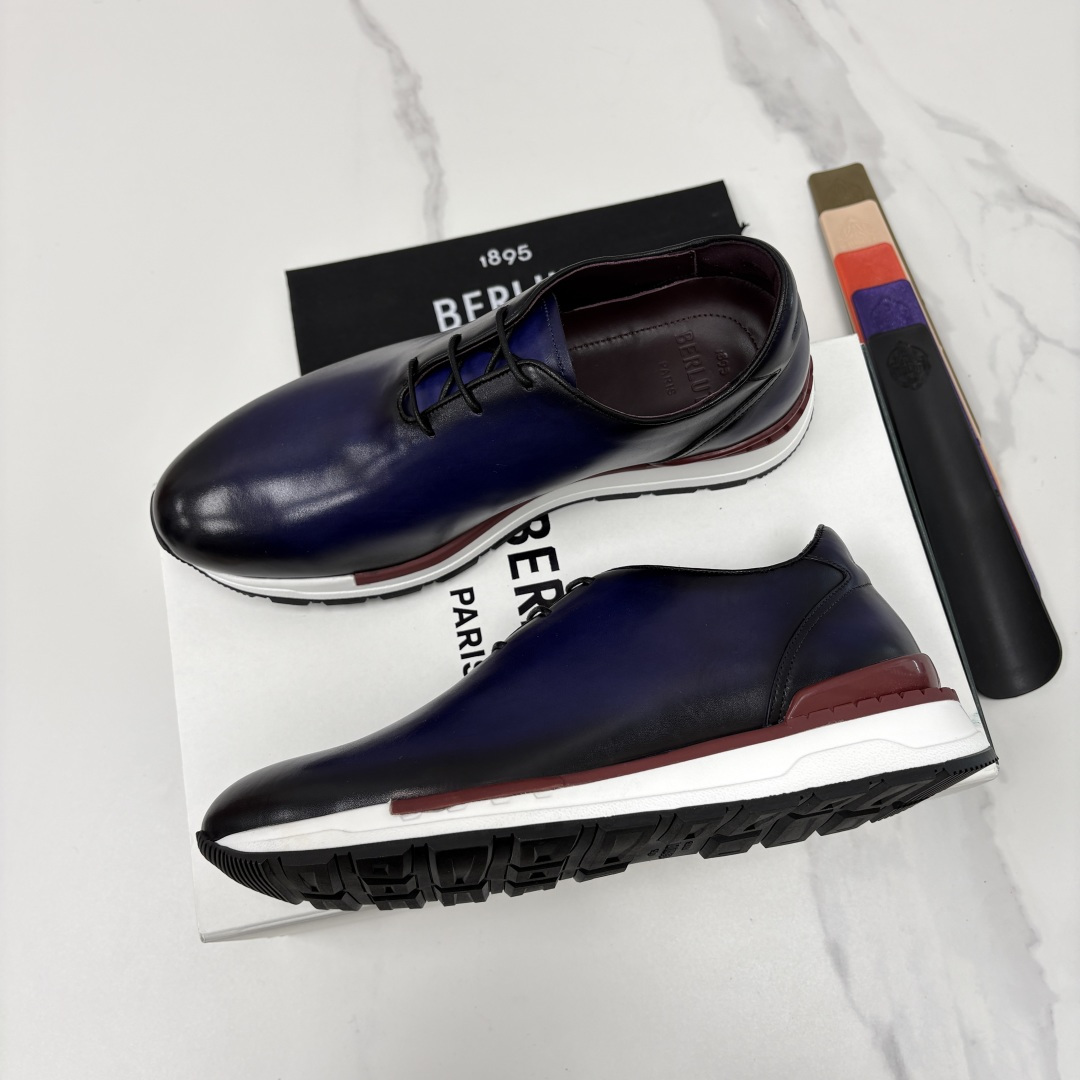 💋💍Berlut* 布鲁提 升级版第四代私模大底 Fast Track皮革运动鞋 官方 16,000 最