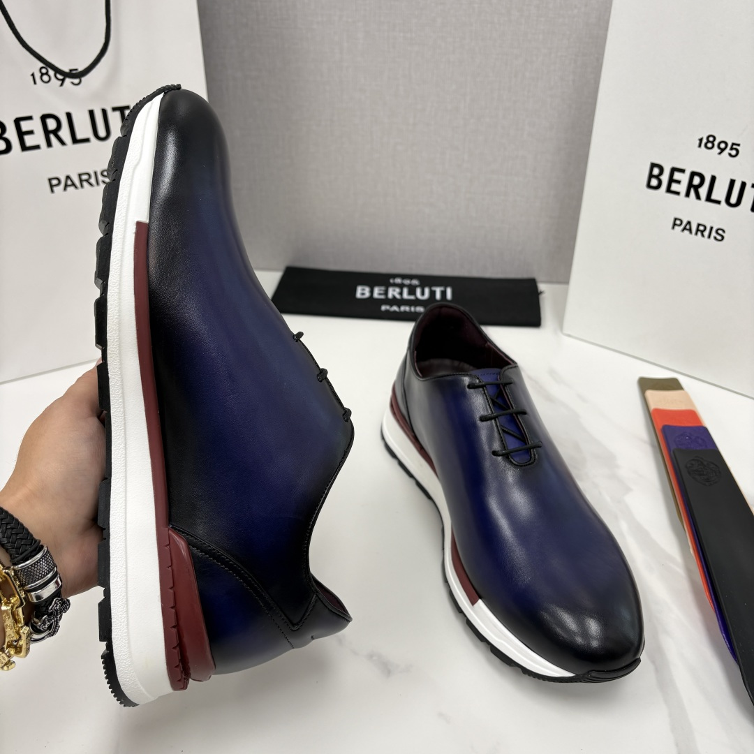 💋💍Berlut* 布鲁提 升级版第四代私模大底 Fast Track皮革运动鞋 官方 16,000 最