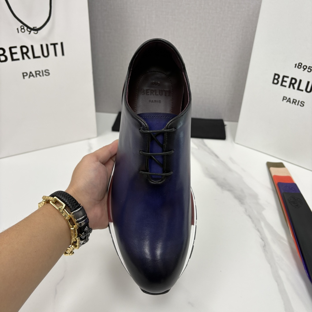 💋💍Berlut* 布鲁提 升级版第四代私模大底 Fast Track皮革运动鞋 官方 16,000 最