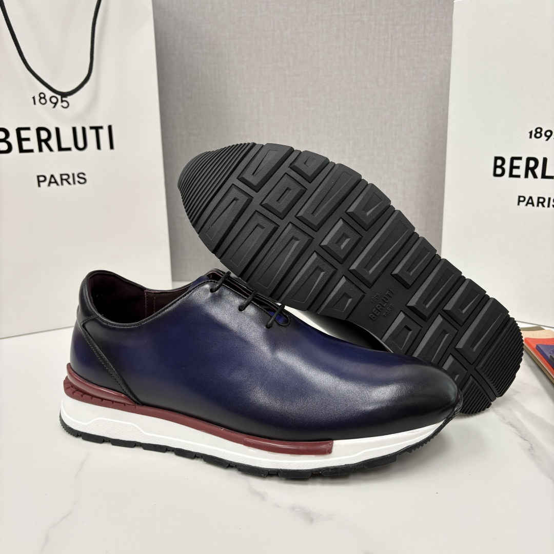 💋💍Berlut* 布鲁提 升级版第四代私模大底 Fast Track皮革运动鞋 官方 16,000 最