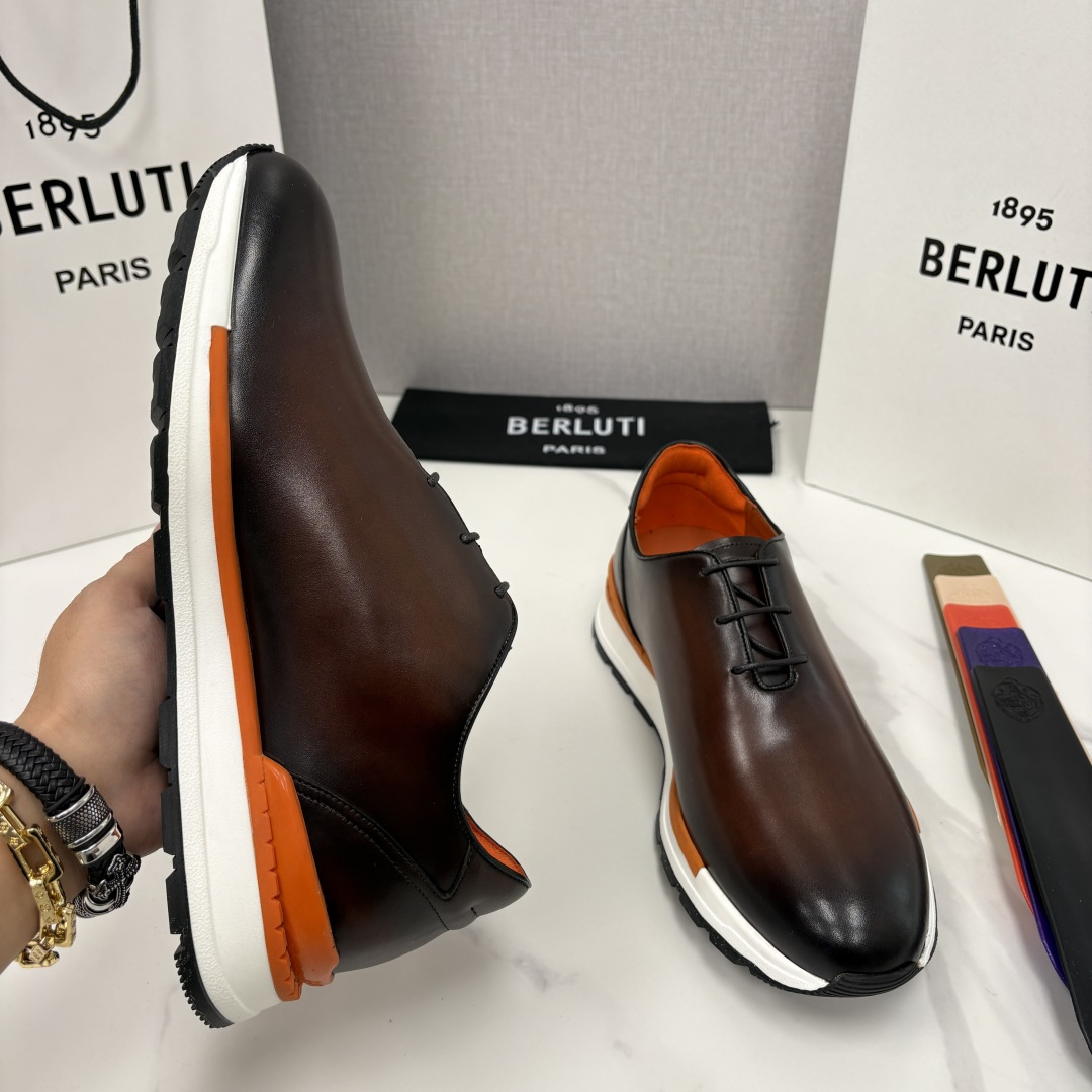 💋💍Berlut* 布鲁提 升级版第四代私模大底 Fast Track皮革运动鞋 官方 16,000 最