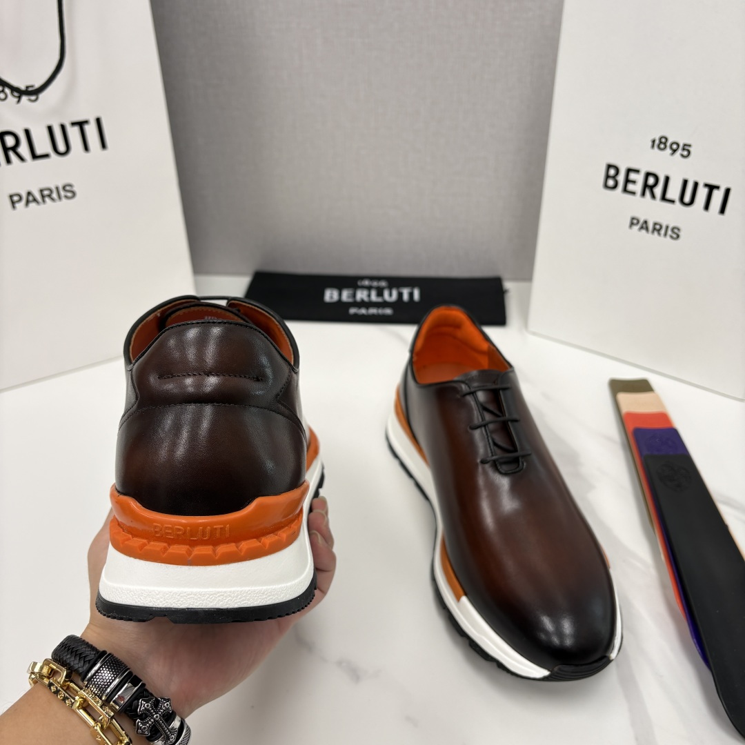 💋💍Berlut* 布鲁提 升级版第四代私模大底 Fast Track皮革运动鞋 官方 16,000 最
