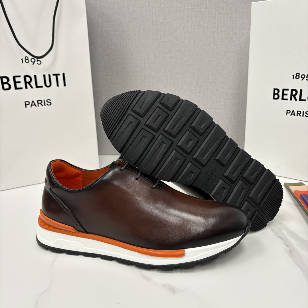 💋💍Berlut* 布鲁提 升级版第四代私模大底 Fast Track皮革运动鞋 官方 16,000 最