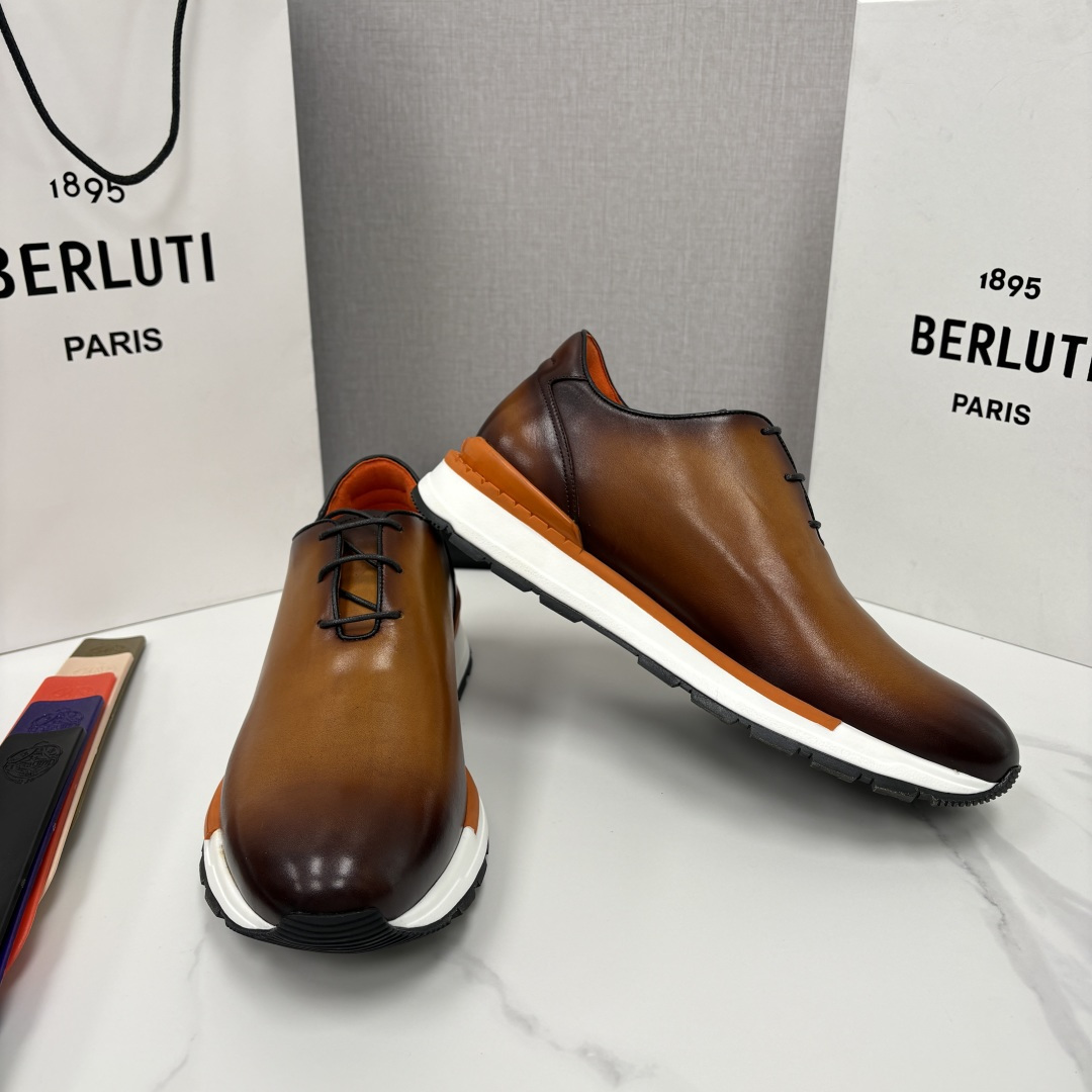 💋💍Berlut* 布鲁提 升级版第四代私模大底 Fast Track皮革运动鞋 官方 16,000 最