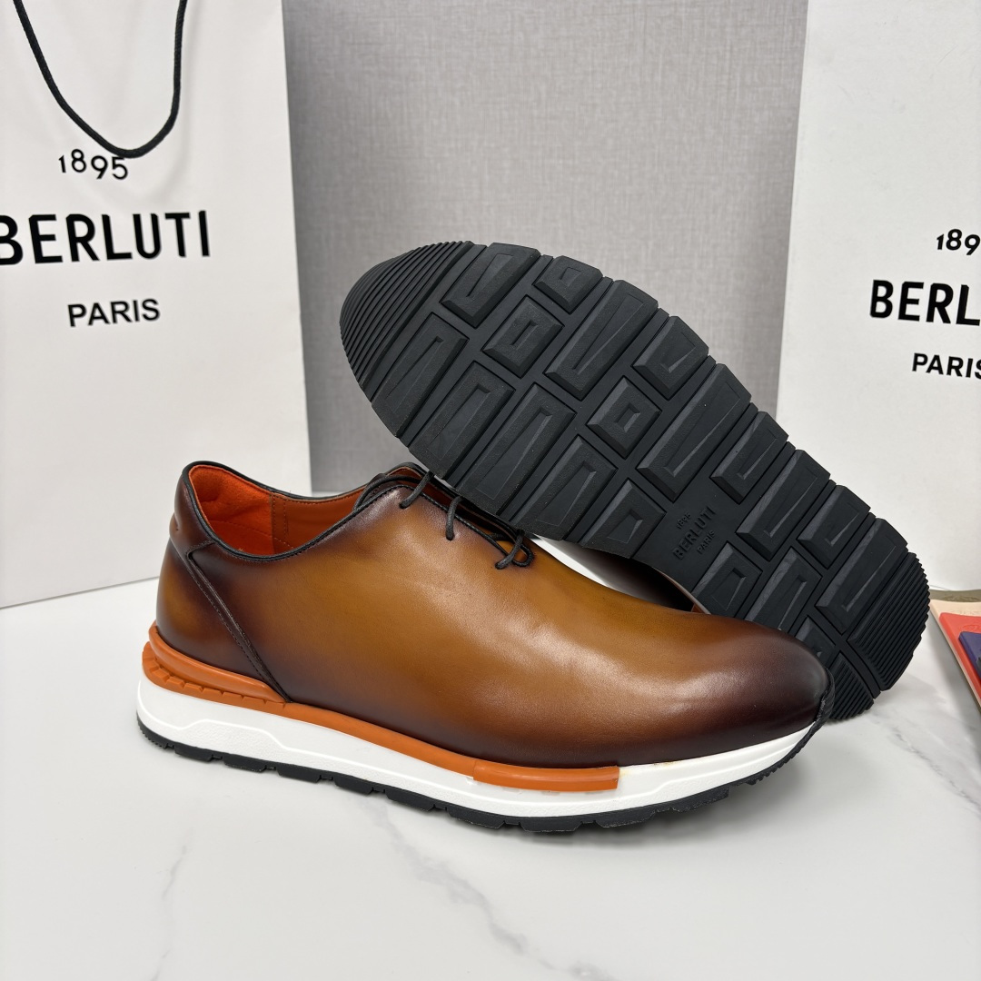 💋💍Berlut* 布鲁提 升级版第四代私模大底 Fast Track皮革运动鞋 官方 16,000 最