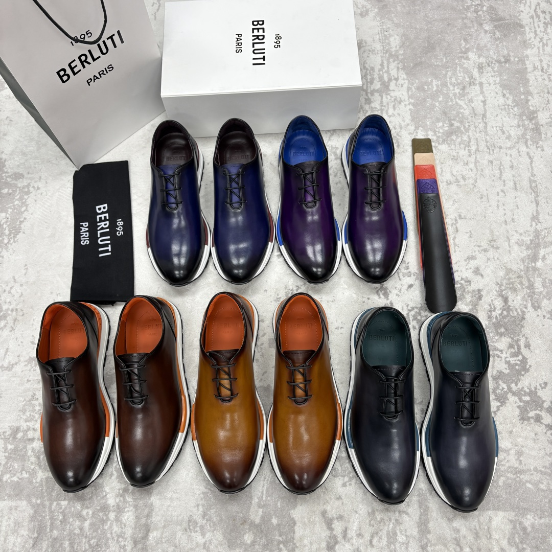 💋💍Berlut* 布鲁提 升级版第四代私模大底 Fast Track皮革运动鞋 官方 16,000 最