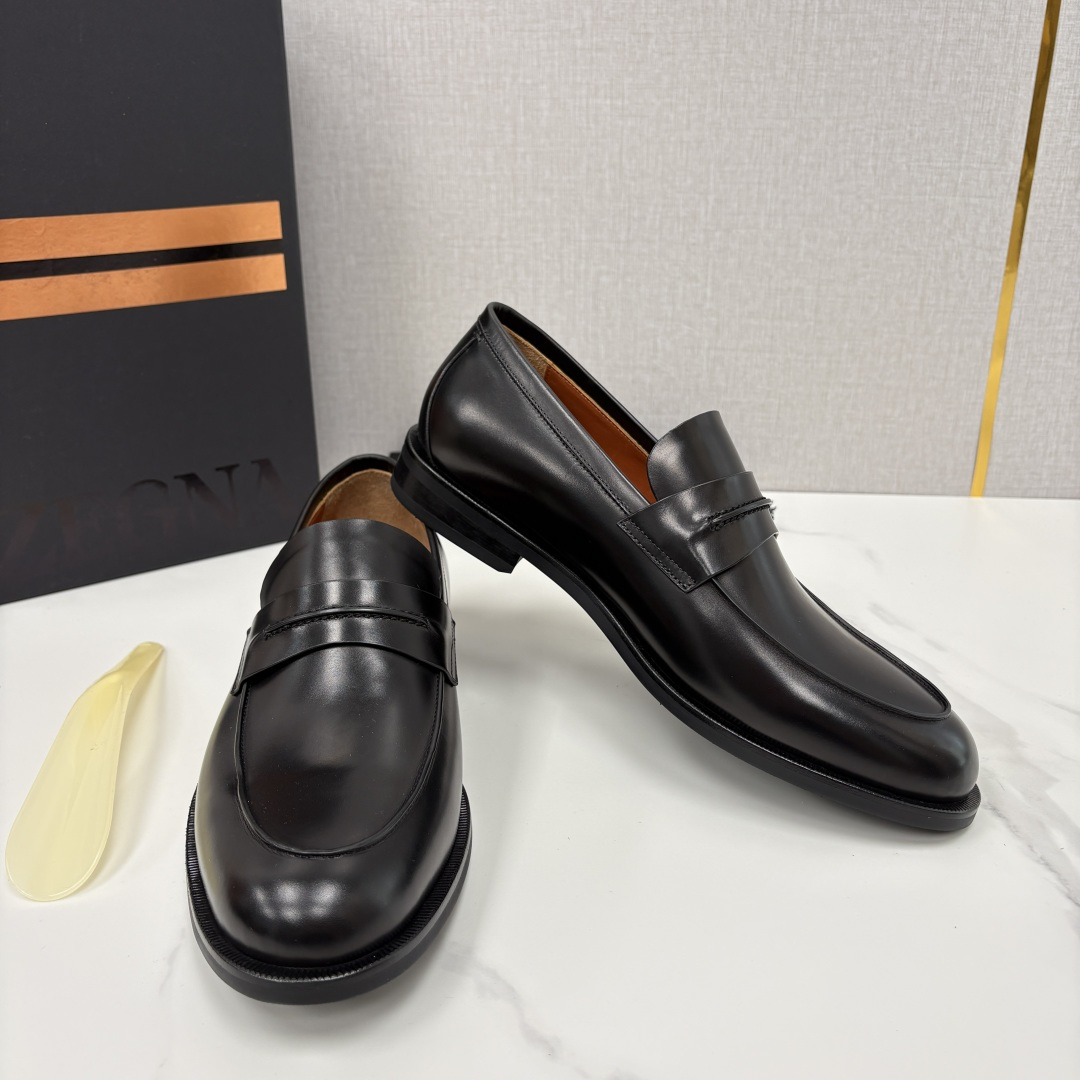 💋💍Zegn* 杰尼～亚 匠心工艺与优雅格调的典范 新款 男士商务正装鞋乐福鞋皮鞋，无带设计简约大气，兼