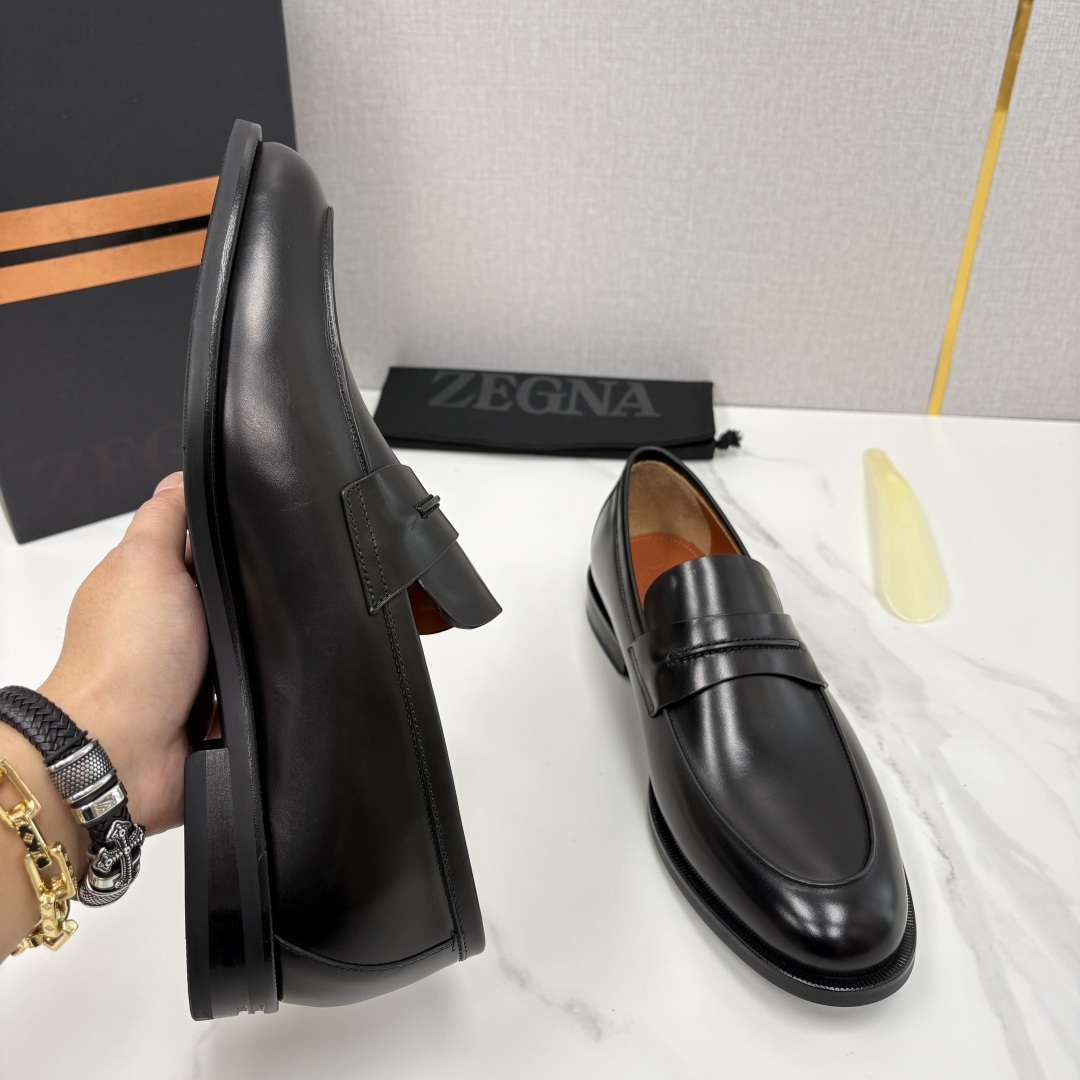 💋💍Zegn* 杰尼～亚 匠心工艺与优雅格调的典范 新款 男士商务正装鞋乐福鞋皮鞋，无带设计简约大气，兼
