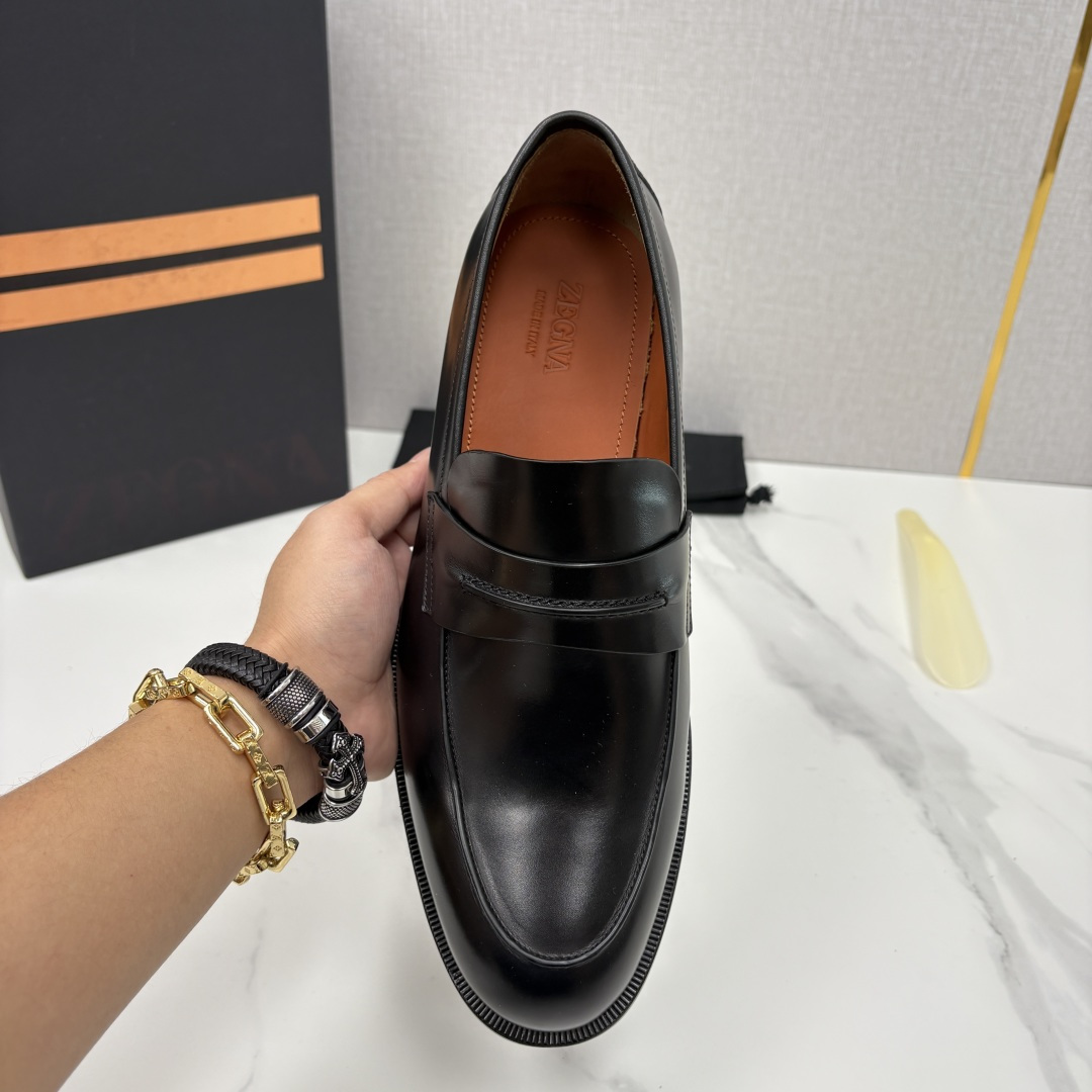 💋💍Zegn* 杰尼～亚 匠心工艺与优雅格调的典范 新款 男士商务正装鞋乐福鞋皮鞋，无带设计简约大气，兼