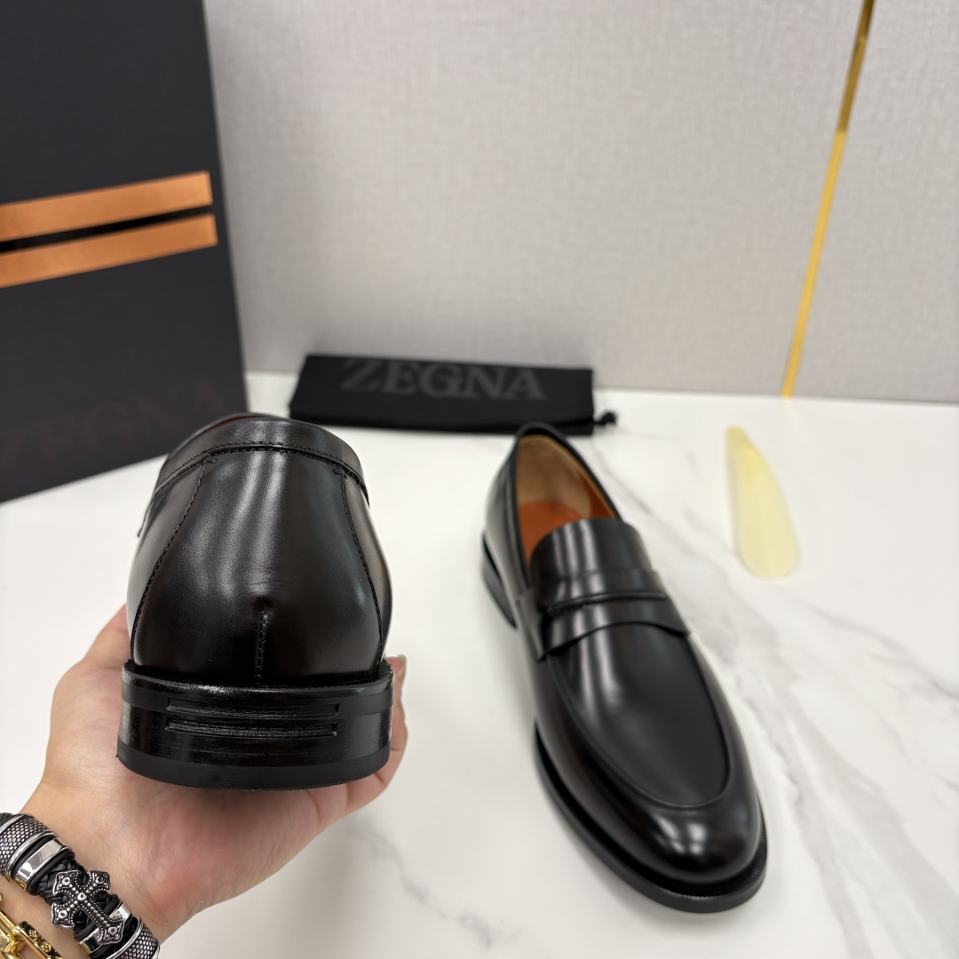 💋💍Zegn* 杰尼～亚 匠心工艺与优雅格调的典范 新款 男士商务正装鞋乐福鞋皮鞋，无带设计简约大气，兼