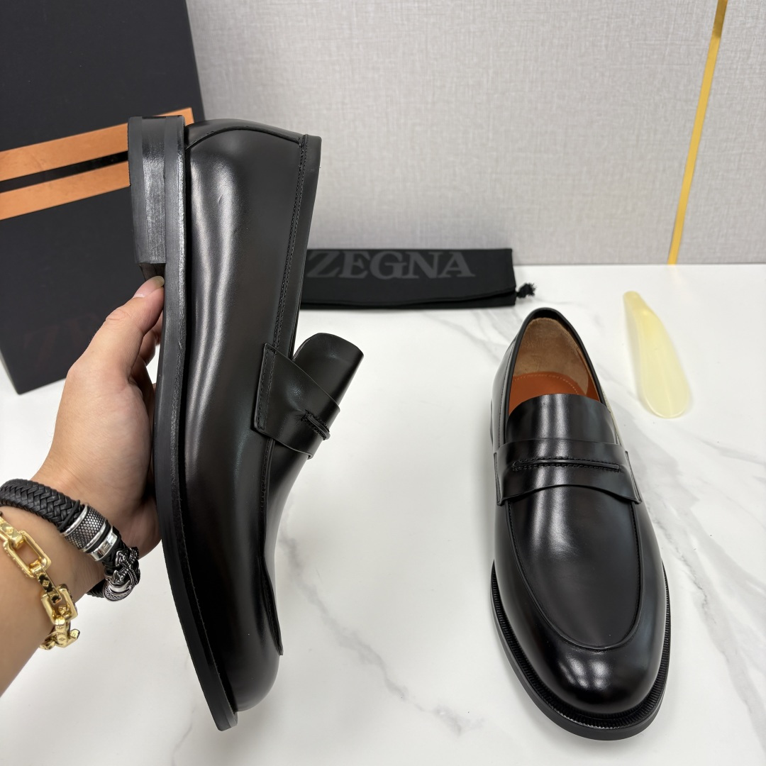 💋💍Zegn* 杰尼～亚 匠心工艺与优雅格调的典范 新款 男士商务正装鞋乐福鞋皮鞋，无带设计简约大气，兼