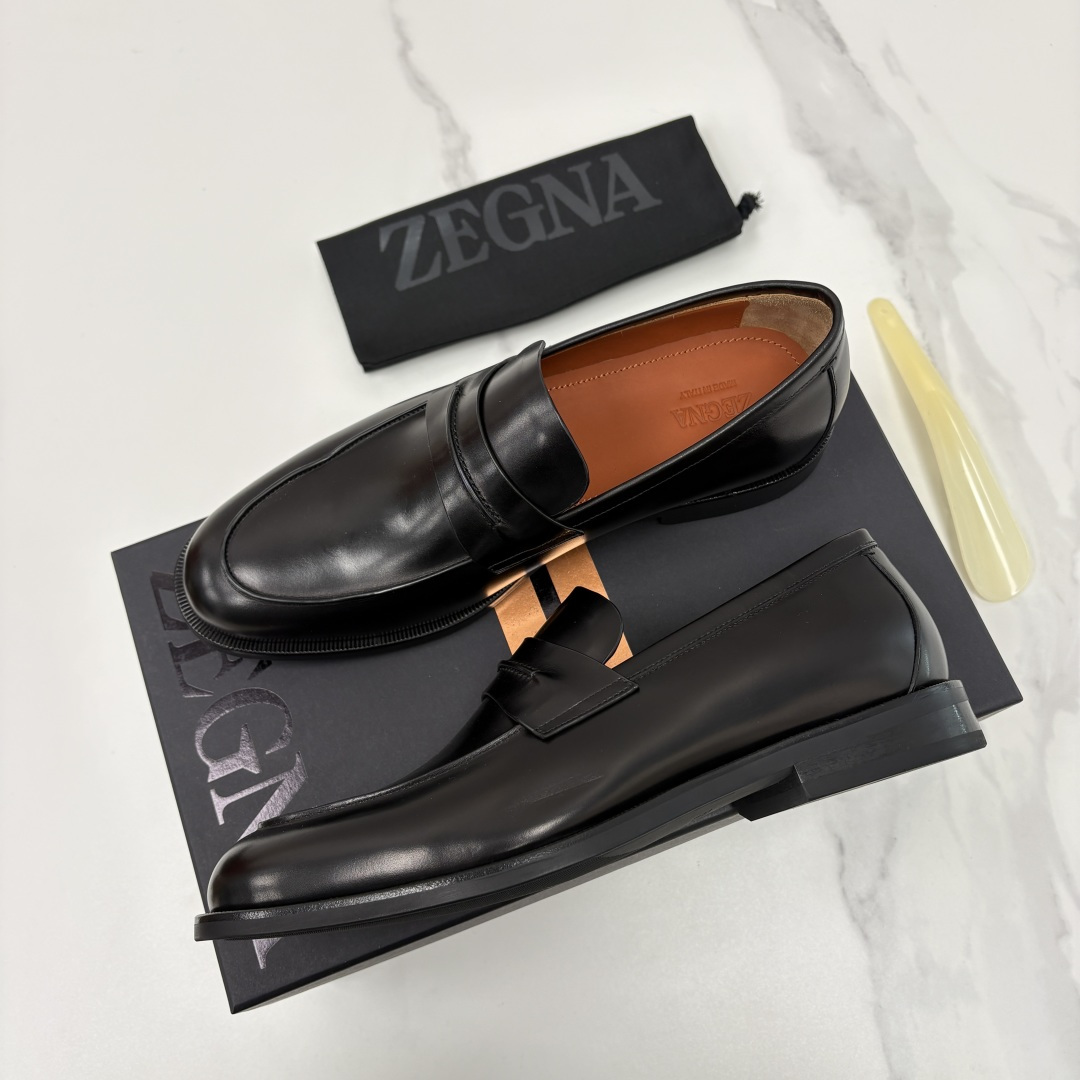 💋💍Zegn* 杰尼～亚 匠心工艺与优雅格调的典范 新款 男士商务正装鞋乐福鞋皮鞋，无带设计简约大气，兼