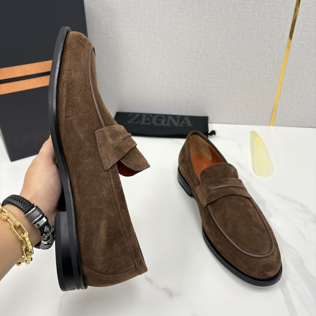 💋💍Zegn* 杰尼～亚 匠心工艺与优雅格调的典范 新款 男士商务正装鞋乐福鞋皮鞋，无带设计简约大气，兼