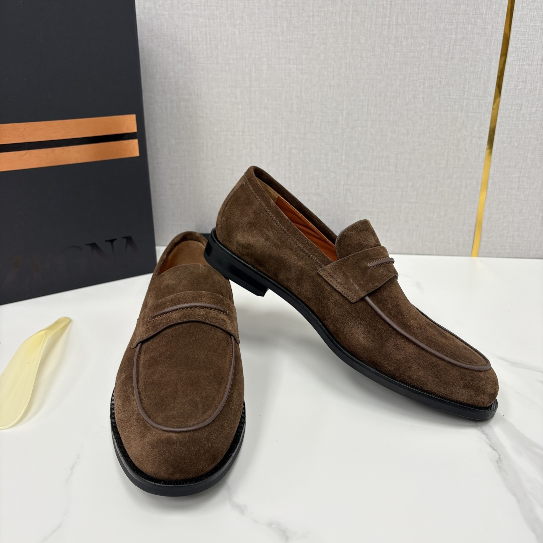 💋💍Zegn* 杰尼～亚 匠心工艺与优雅格调的典范 新款 男士商务正装鞋乐福鞋皮鞋，无带设计简约大气，兼