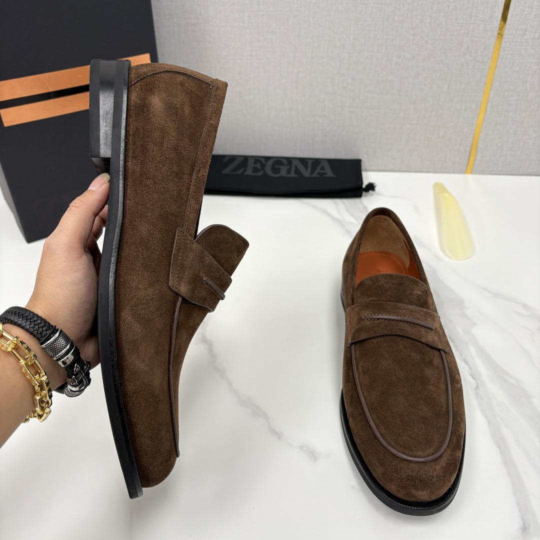 💋💍Zegn* 杰尼～亚 匠心工艺与优雅格调的典范 新款 男士商务正装鞋乐福鞋皮鞋，无带设计简约大气，兼