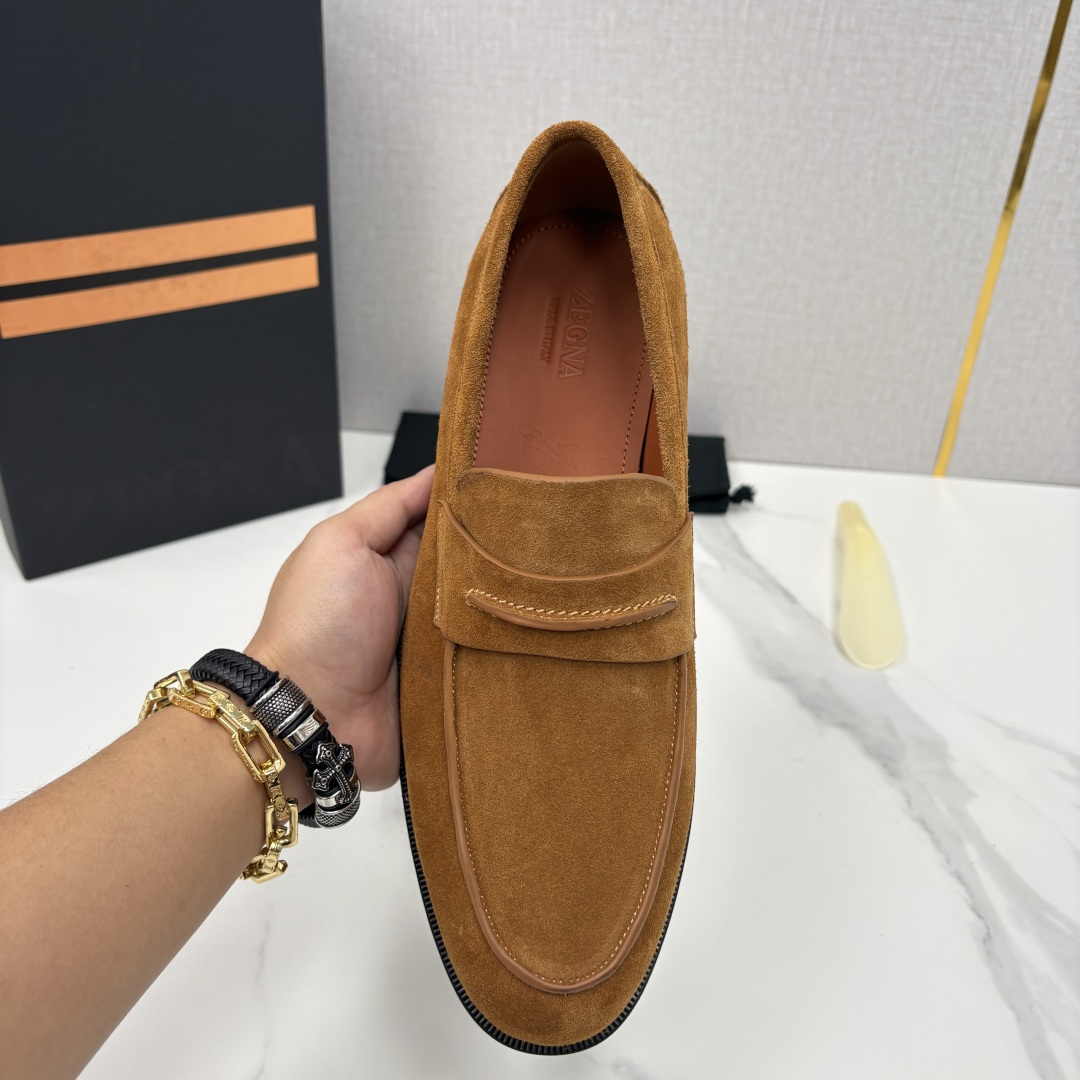 💋💍Zegn* 杰尼～亚 匠心工艺与优雅格调的典范 新款 男士商务正装鞋乐福鞋皮鞋，无带设计简约大气，兼